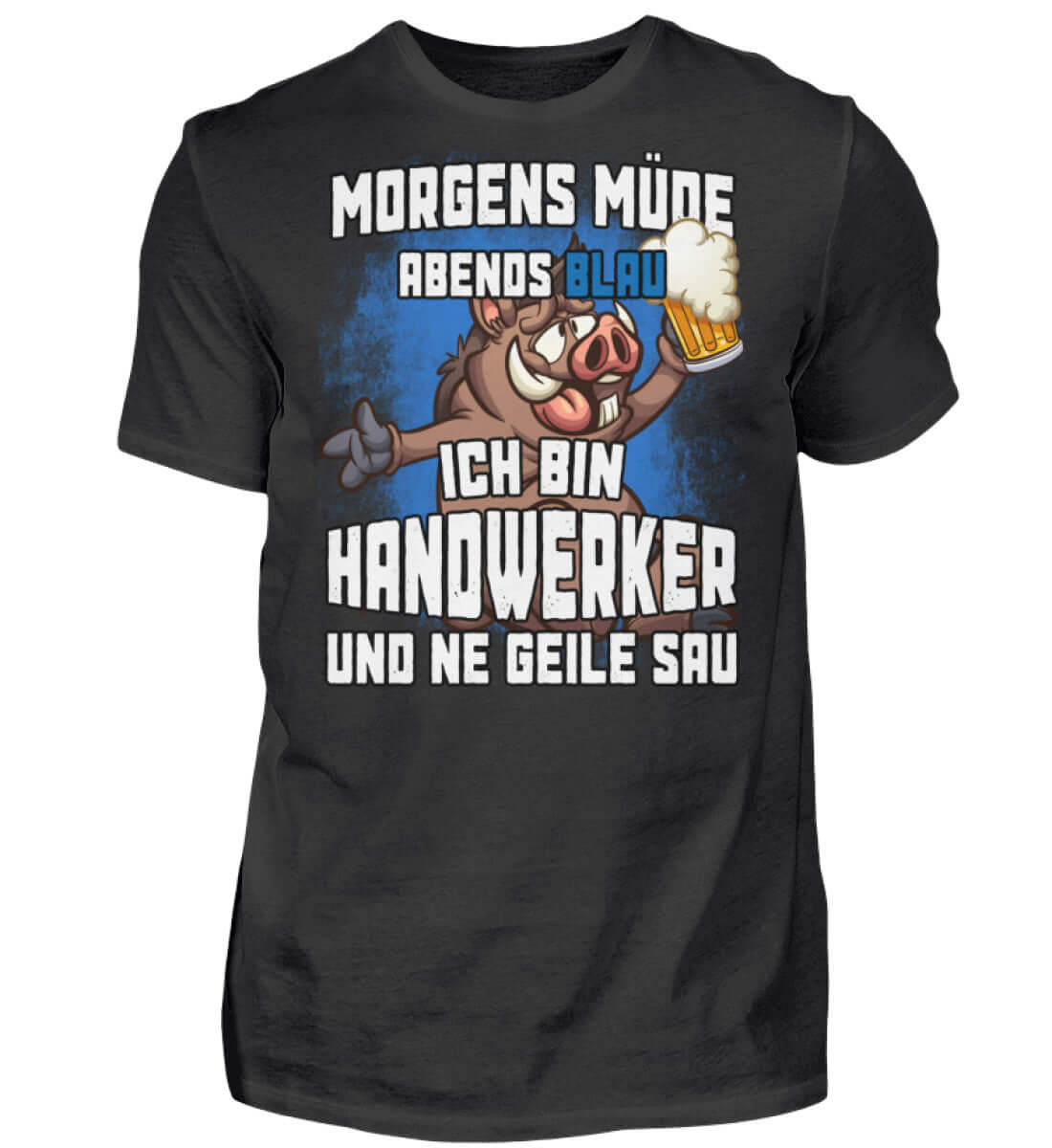 Witzige Herren T-Shirts, MORGENS MÜDE - Herren Funshirt 20.00 € Farbe: Black WORKSWEAR.DE