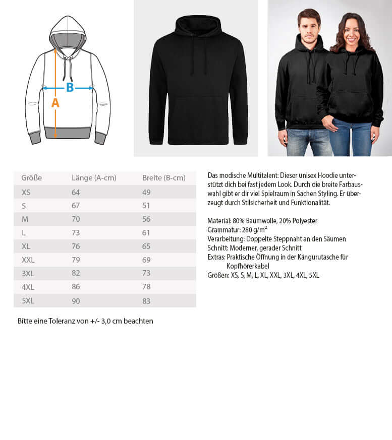 Coole Hoodies, Besonders Hässlich - Hoodie, 40.00 €, Unisex Hoodie, Farbe: Deep Black, WORKSWEAR.DE