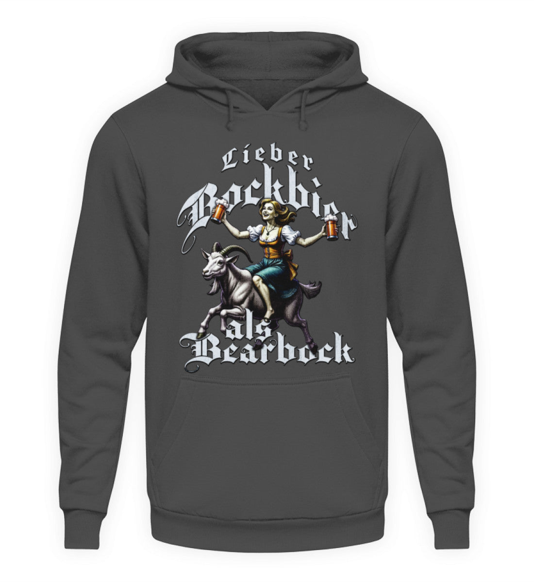 Coole Hoodies, Lieber Bockbier - Fun Hoodie, 40.00 €, Unisex Hoodie, Farbe: Steel Grey (Solid), WORKSWEAR.DE