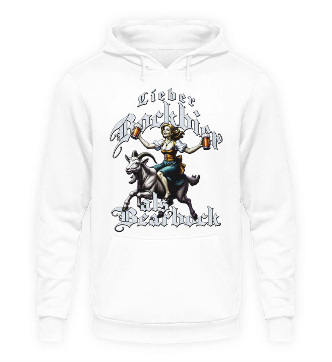 Coole Hoodies, Lieber Bockbier - Fun Hoodie, 40.00 €, Unisex Hoodie, Farbe: Arctic White, WORKSWEAR.DE