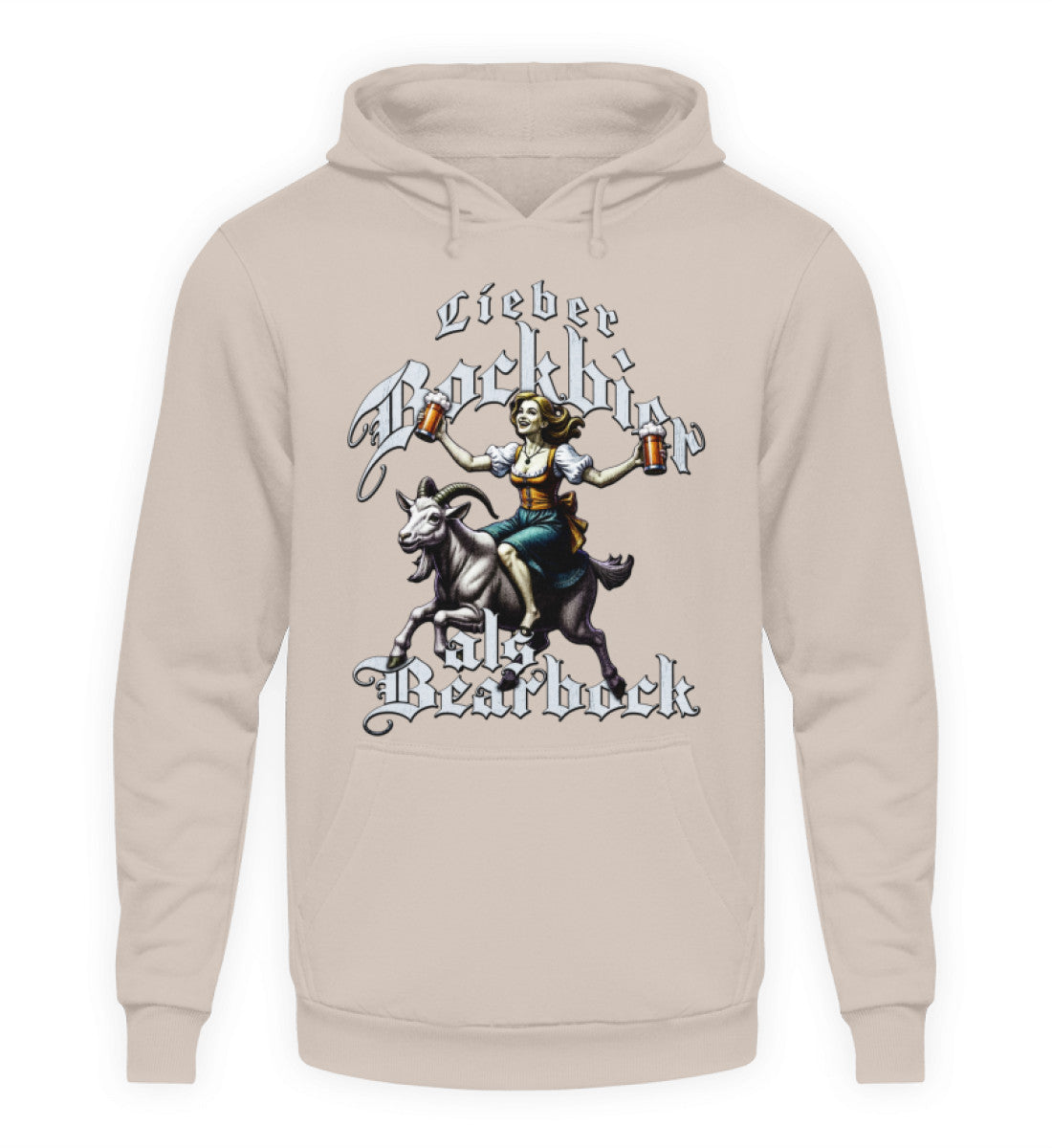 Coole Hoodies, Lieber Bockbier - Fun Hoodie, 40.00 €, Unisex Hoodie, Farbe: Desert Sand, WORKSWEAR.DE