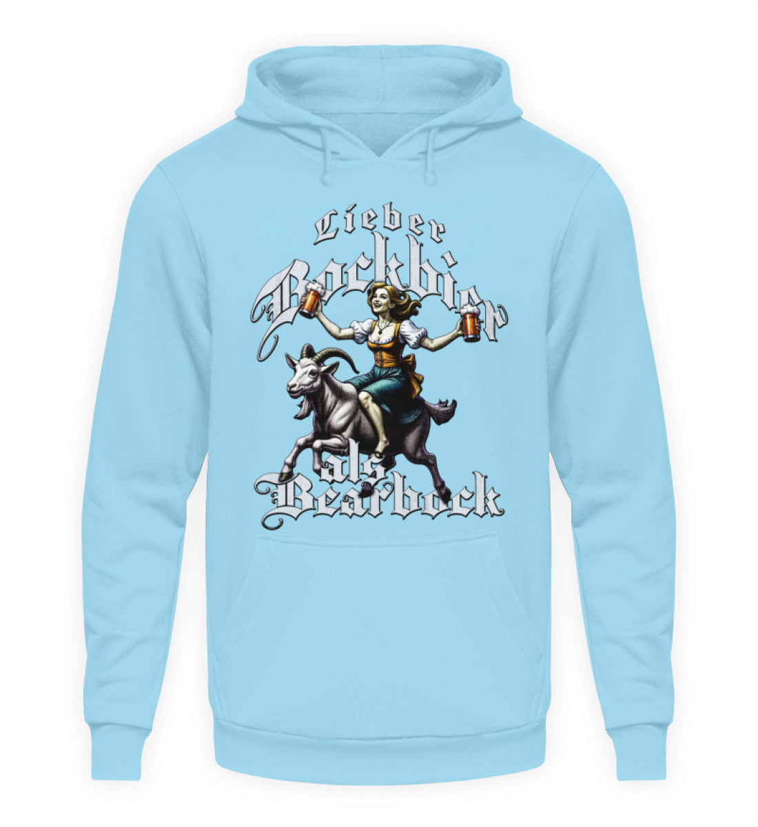 Coole Hoodies, Lieber Bockbier - Fun Hoodie, 40.00 €, Unisex Hoodie, Farbe: Sky Blue, WORKSWEAR.DE