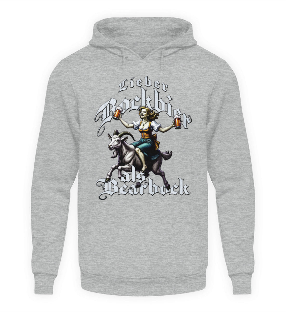 Coole Hoodies, Lieber Bockbier - Fun Hoodie, 40.00 €, Unisex Hoodie, Farbe: Heather Sport Grey, WORKSWEAR.DE
