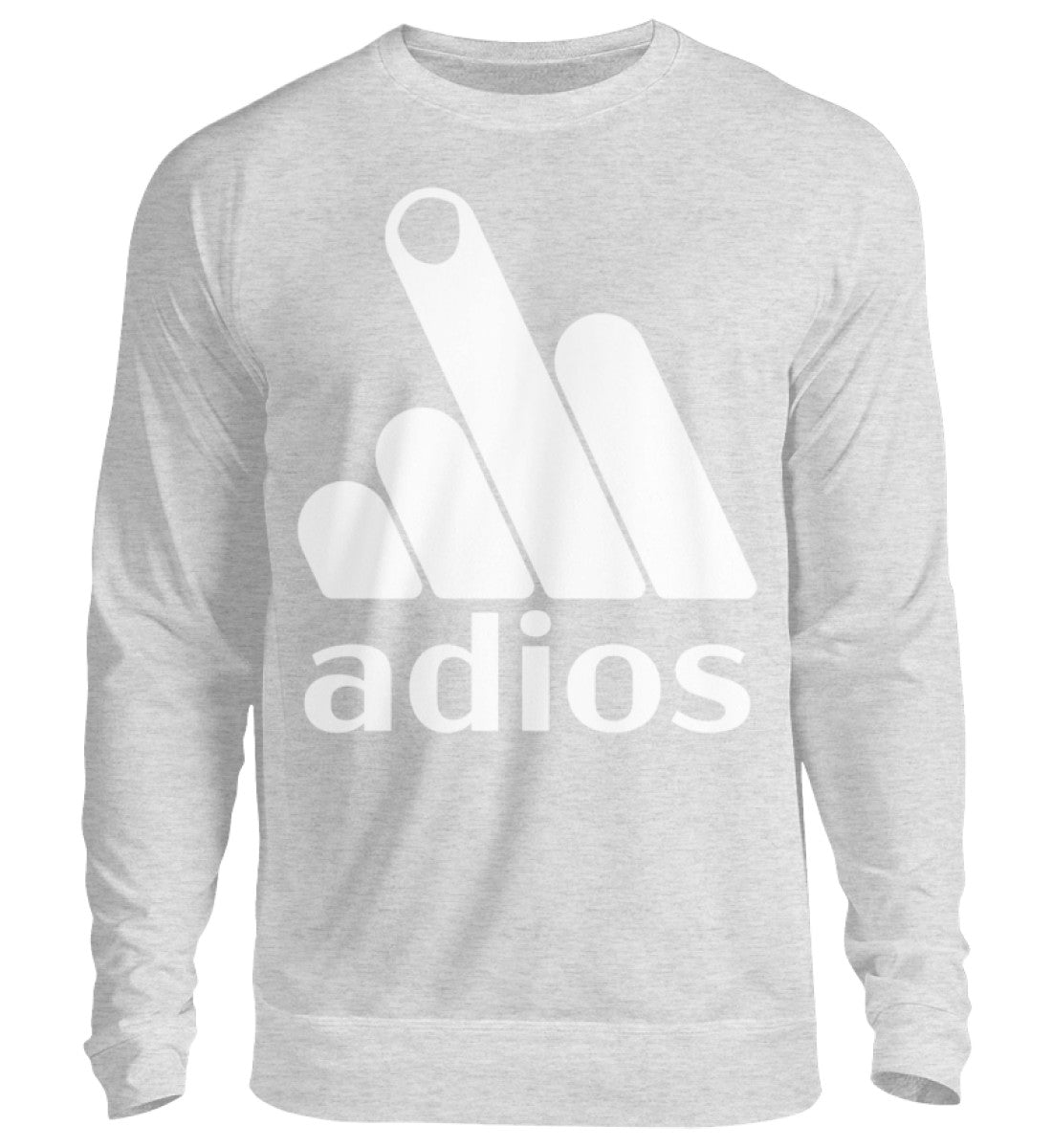 Lustige Pullover, Adios - Lustiger Pullover, 39.95 €, Unisex Sweatshirt, Farbe: Heather Grey, WORKSWEAR.DE