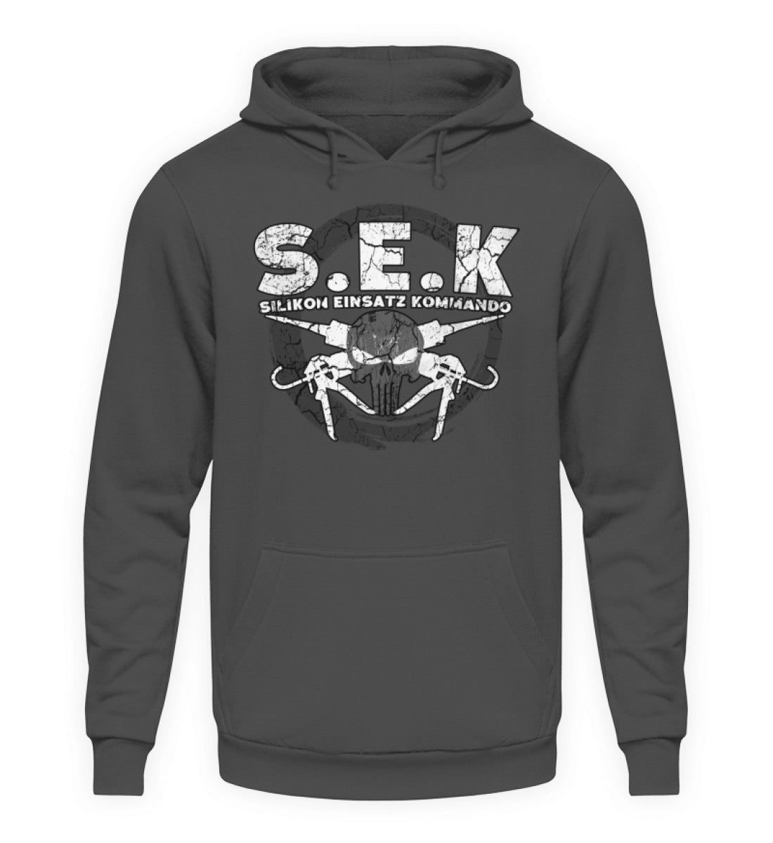 Coole Hoodies, S.E.K / Silikon - Hoodie, 40.00 €, Unisex Hoodie, Farbe: Steel Grey (Solid), WORKSWEAR.DE