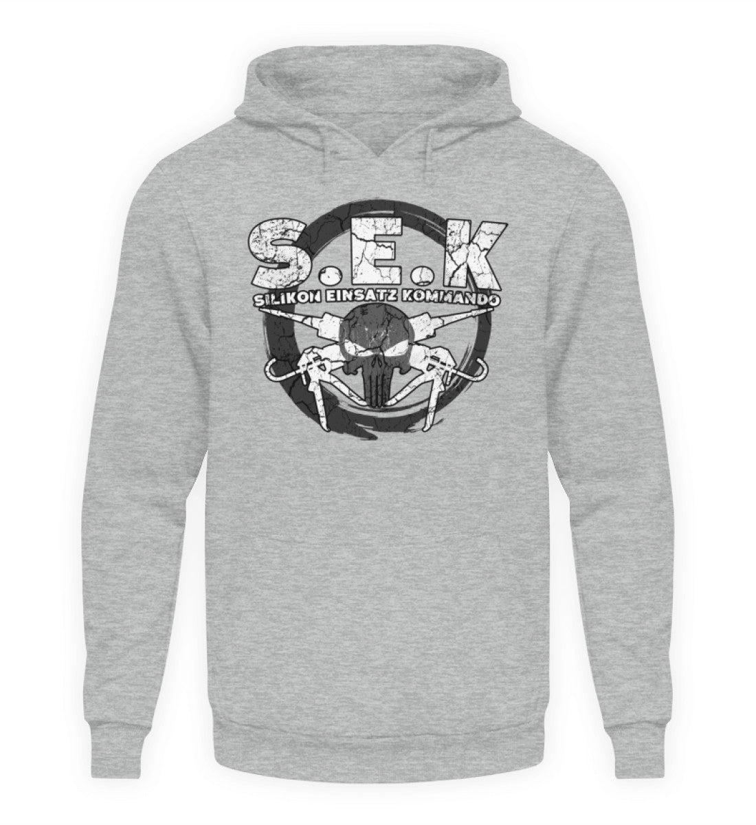 Coole Hoodies, S.E.K / Silikon - Hoodie, 40.00 €, Unisex Hoodie, Farbe: Heather Sport Grey, WORKSWEAR.DE