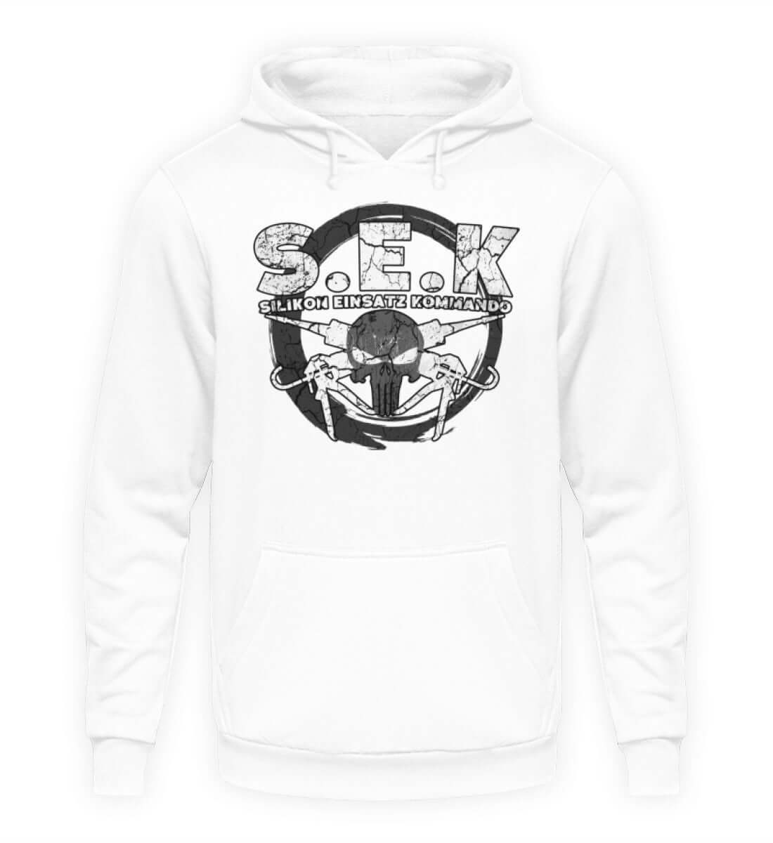 Coole Hoodies, S.E.K / Silikon - Hoodie, 40.00 €, Unisex Hoodie, Farbe: Arctic White, WORKSWEAR.DE