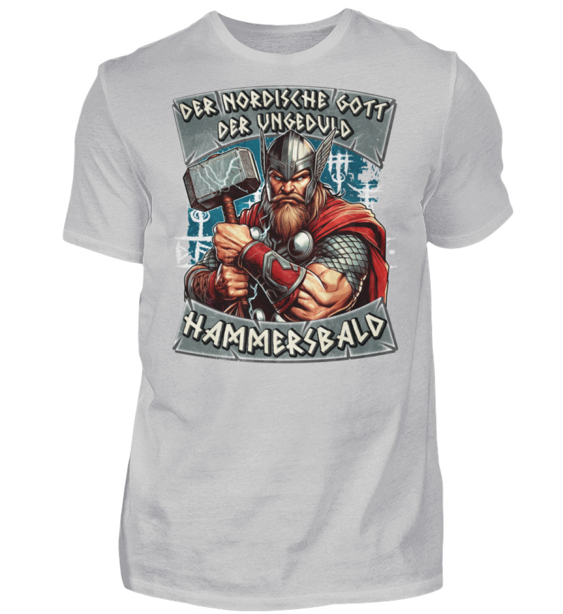 Witzige Herren T-Shirts, GOTT DER UNGEDULD - Herren Funshirt 20.00 € Farbe: Pacific Grey WORKSWEAR.DE