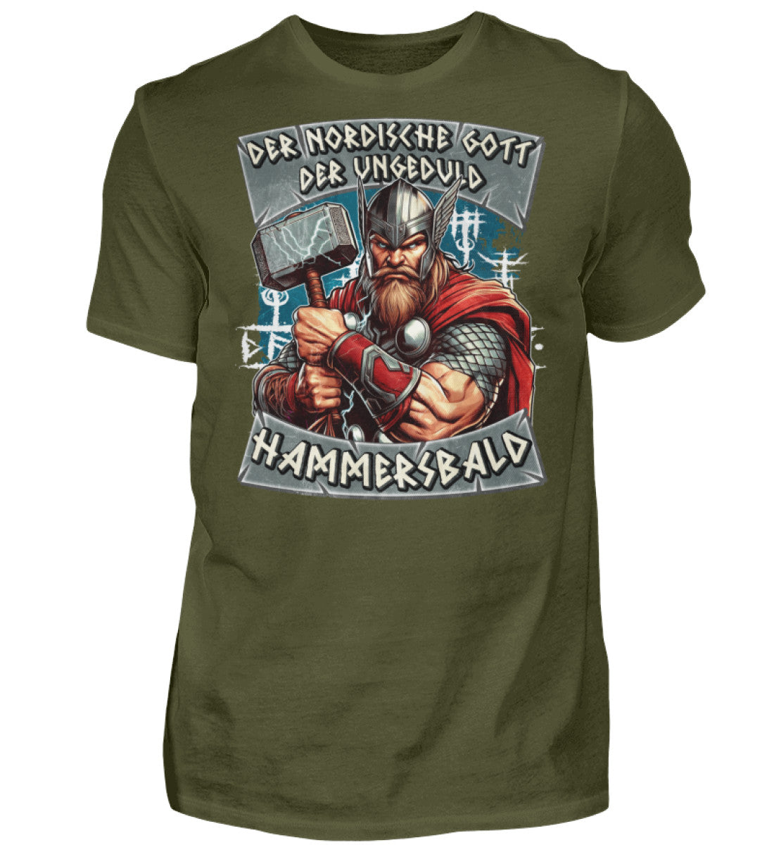 Witzige Herren T-Shirts, GOTT DER UNGEDULD - Herren Funshirt 20.00 € Farbe: Urban Khaki WORKSWEAR.DE