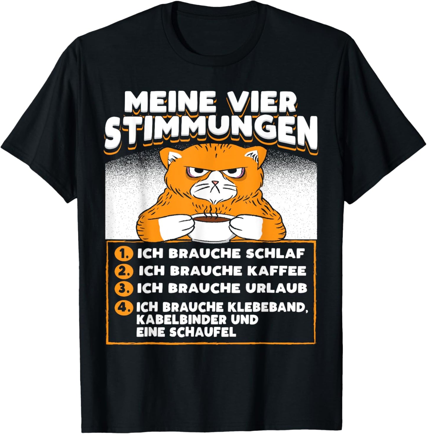 Katze Lustige Sprüche Kaffee Urlaub Müde T-Shirt Textilien 19.97 € WORKSWEAR.DE