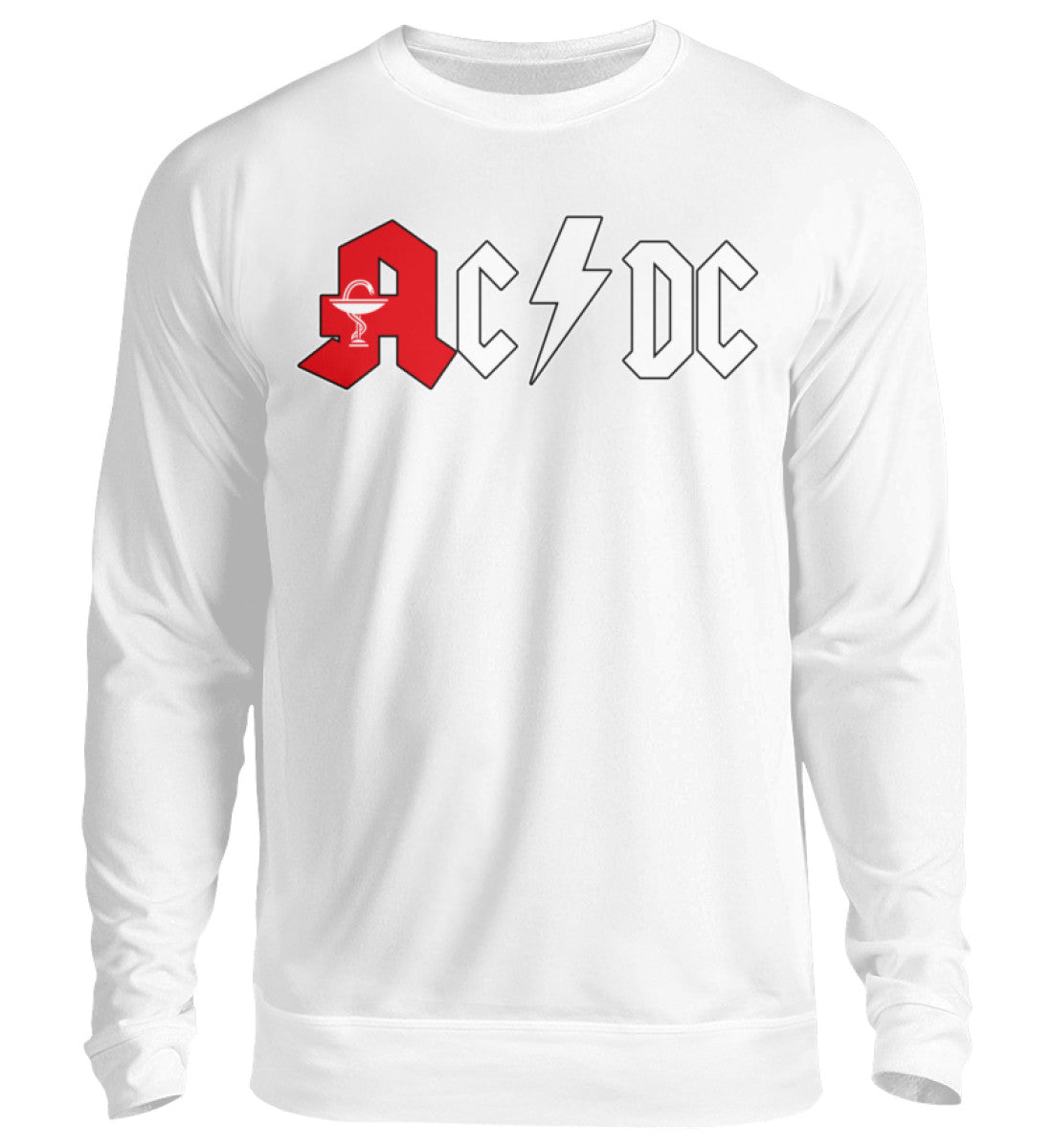 Lustige Pullover, AC / DC - Pullover, 39.95 €, Unisex Sweatshirt, Farbe: Arctic White, WORKSWEAR.DE