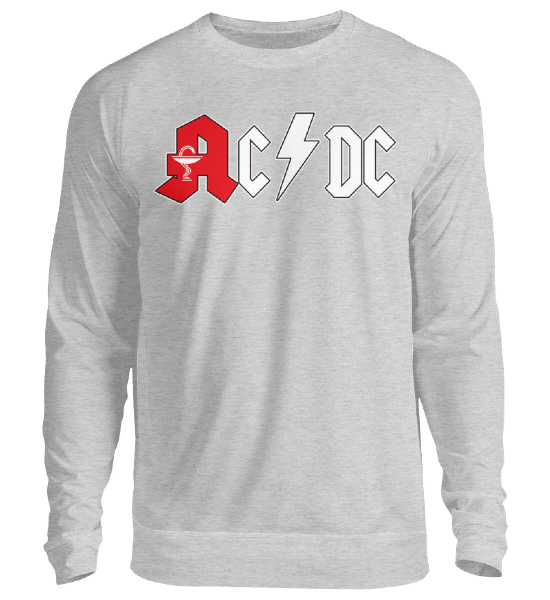 Lustige Pullover, AC / DC - Pullover, 39.95 €, Unisex Sweatshirt, Farbe: Heather Grey, WORKSWEAR.DE