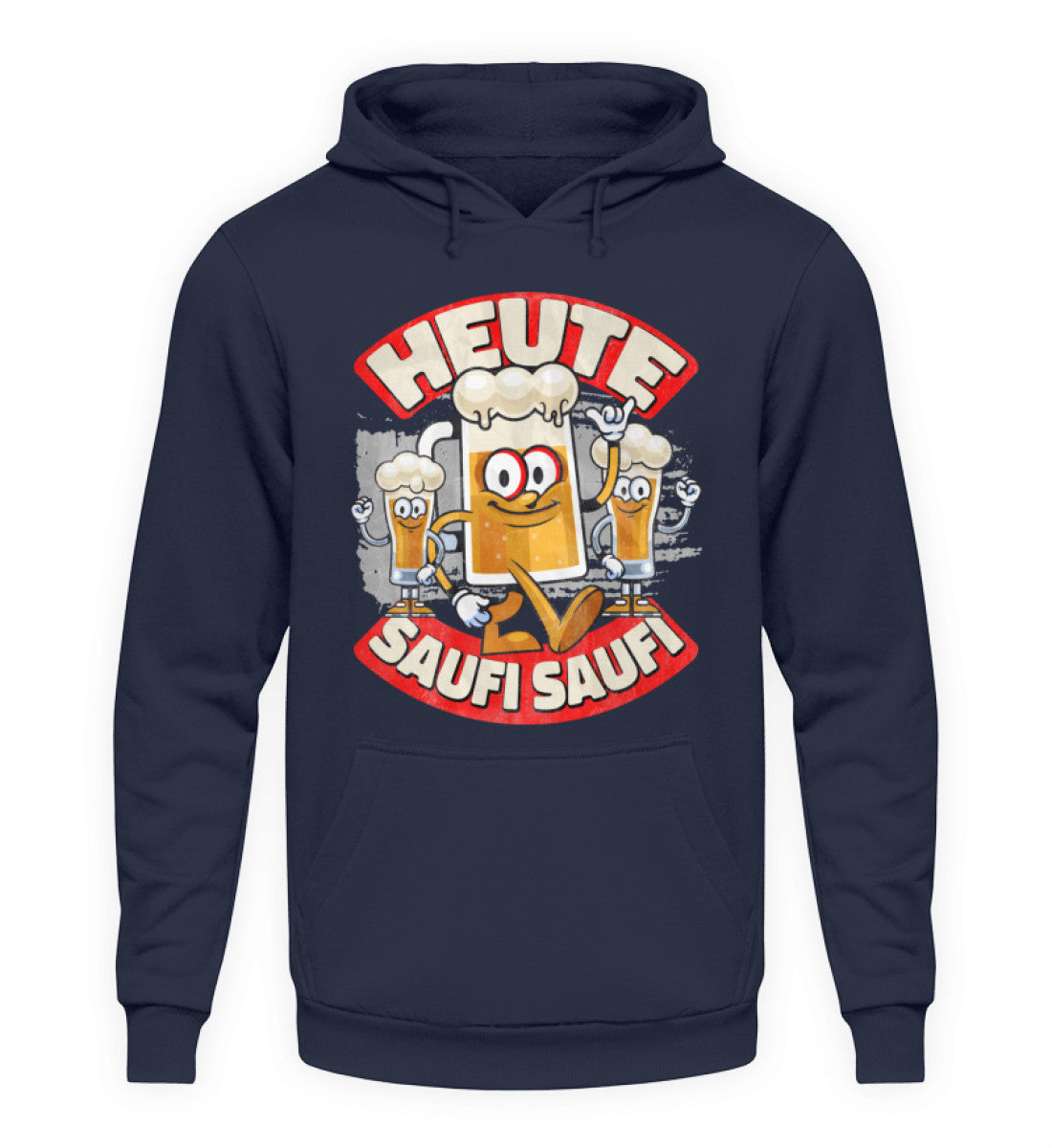 Coole Hoodies, HEUTE SAUFI SAUFI - Fun Hoodie, 40.00 €, Unisex Hoodie, Farbe: Oxford Navy, WORKSWEAR.DE