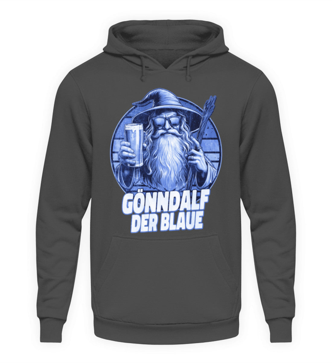 Coole Hoodies, GÖNNDALF DER BLAUE - Hoodie, 40.00 €, Unisex Hoodie, Farbe: Steel Grey (Solid), WORKSWEAR.DE
