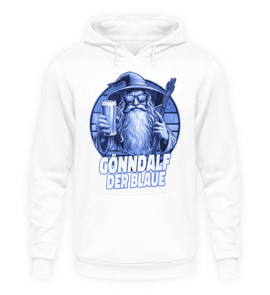 Coole Hoodies, GÖNNDALF DER BLAUE - Hoodie, 40.00 €, Unisex Hoodie, Farbe: Arctic White, WORKSWEAR.DE