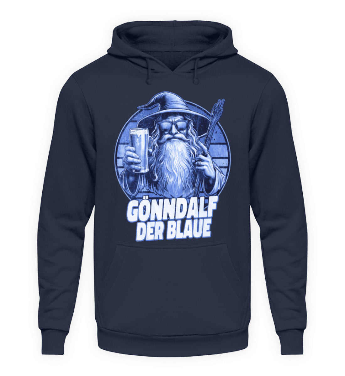 Coole Hoodies, GÖNNDALF DER BLAUE - Hoodie, 40.00 €, Unisex Hoodie, Farbe: Oxford Navy, WORKSWEAR.DE
