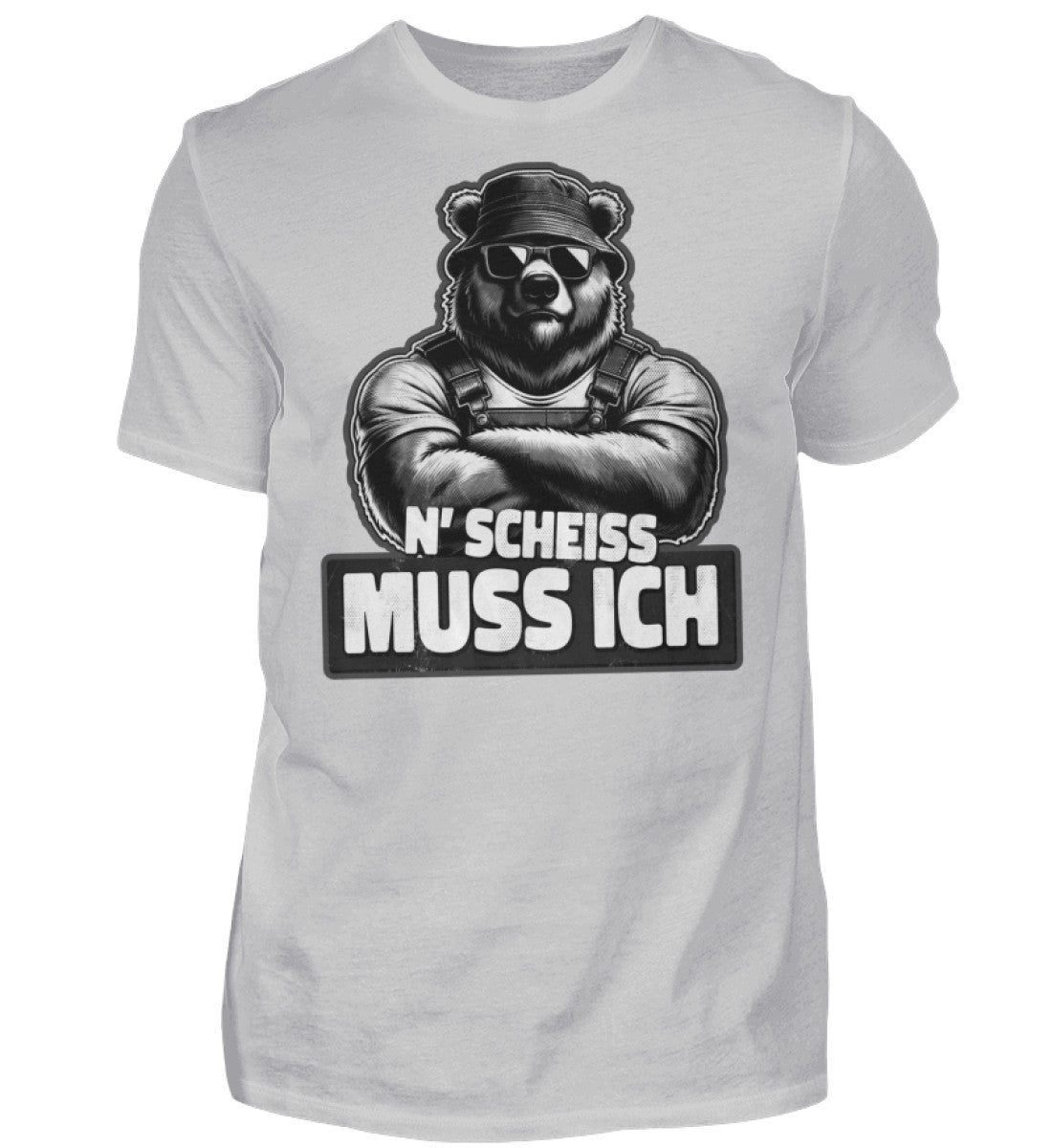 Witzige Herren T-Shirts, N' Scheiss muss ich - Herren Funshirt 20.00 € Farbe: Pacific Grey WORKSWEAR.DE