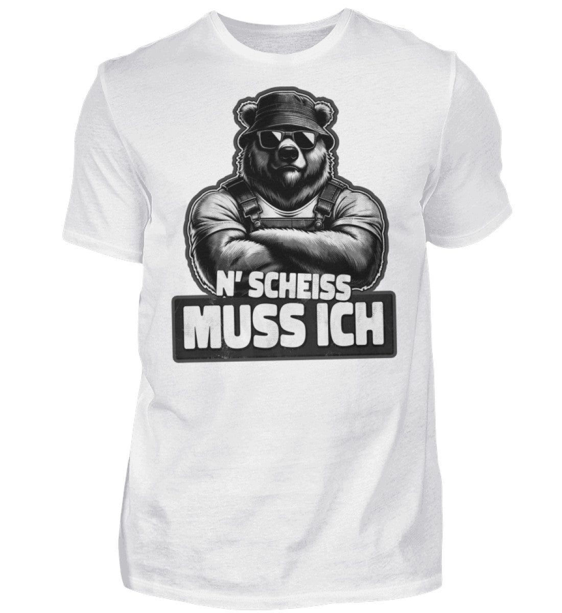 Witzige Herren T-Shirts, N' Scheiss muss ich - Herren Funshirt 20.00 € Farbe: White WORKSWEAR.DE