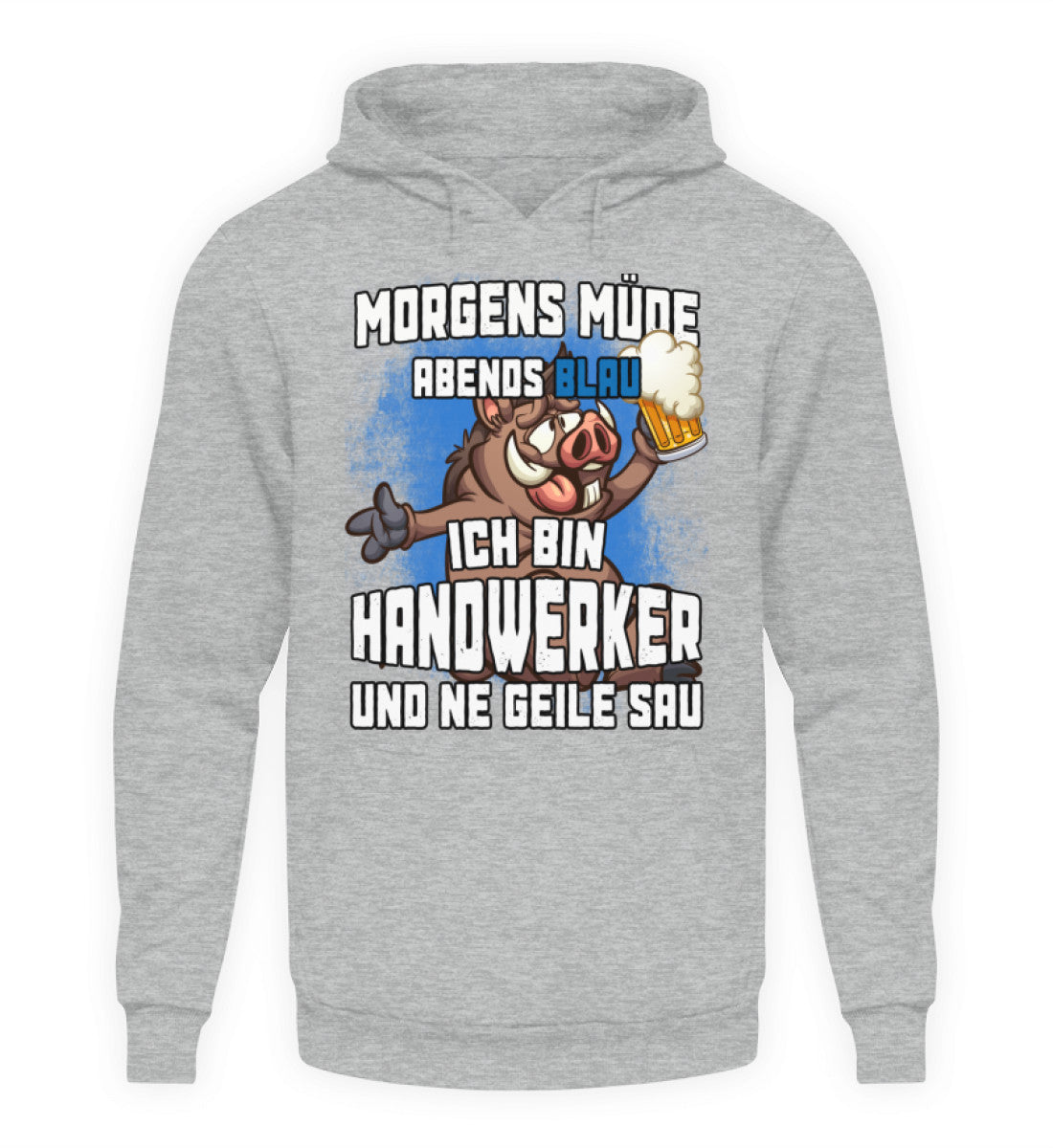 Coole Hoodies, MORGENS MÜDE - Hoodie, 40.00 €, Unisex Hoodie, Farbe: Heather Sport Grey, WORKSWEAR.DE