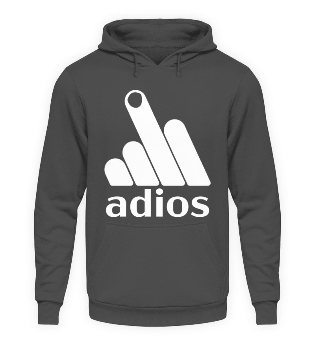 Coole Hoodies, Adios - Fun Hoodie, 40.00 €, Unisex Hoodie, Farbe: Steel Grey (Solid), WORKSWEAR.DE