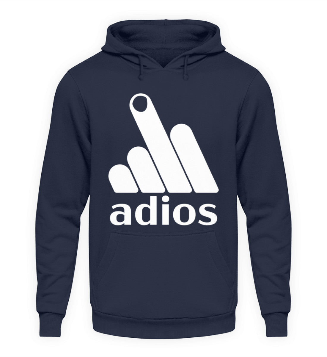 Coole Hoodies, Adios - Fun Hoodie, 40.00 €, Unisex Hoodie, Farbe: Oxford Navy, WORKSWEAR.DE