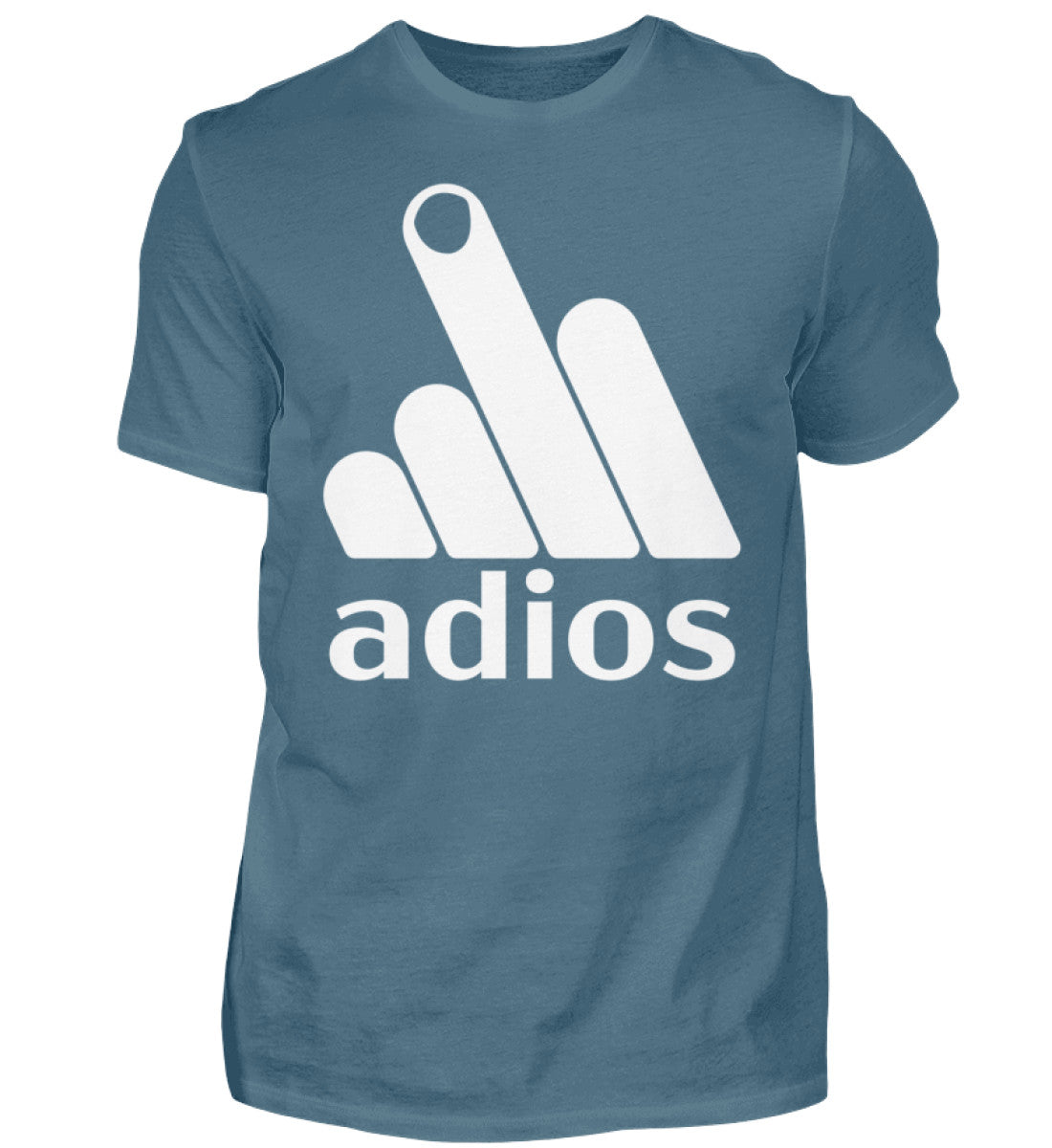Witzige Herren T-Shirts, Adios - Lustiges Herren Shirt 20.00 € Farbe: Stone Blue WORKSWEAR.DE