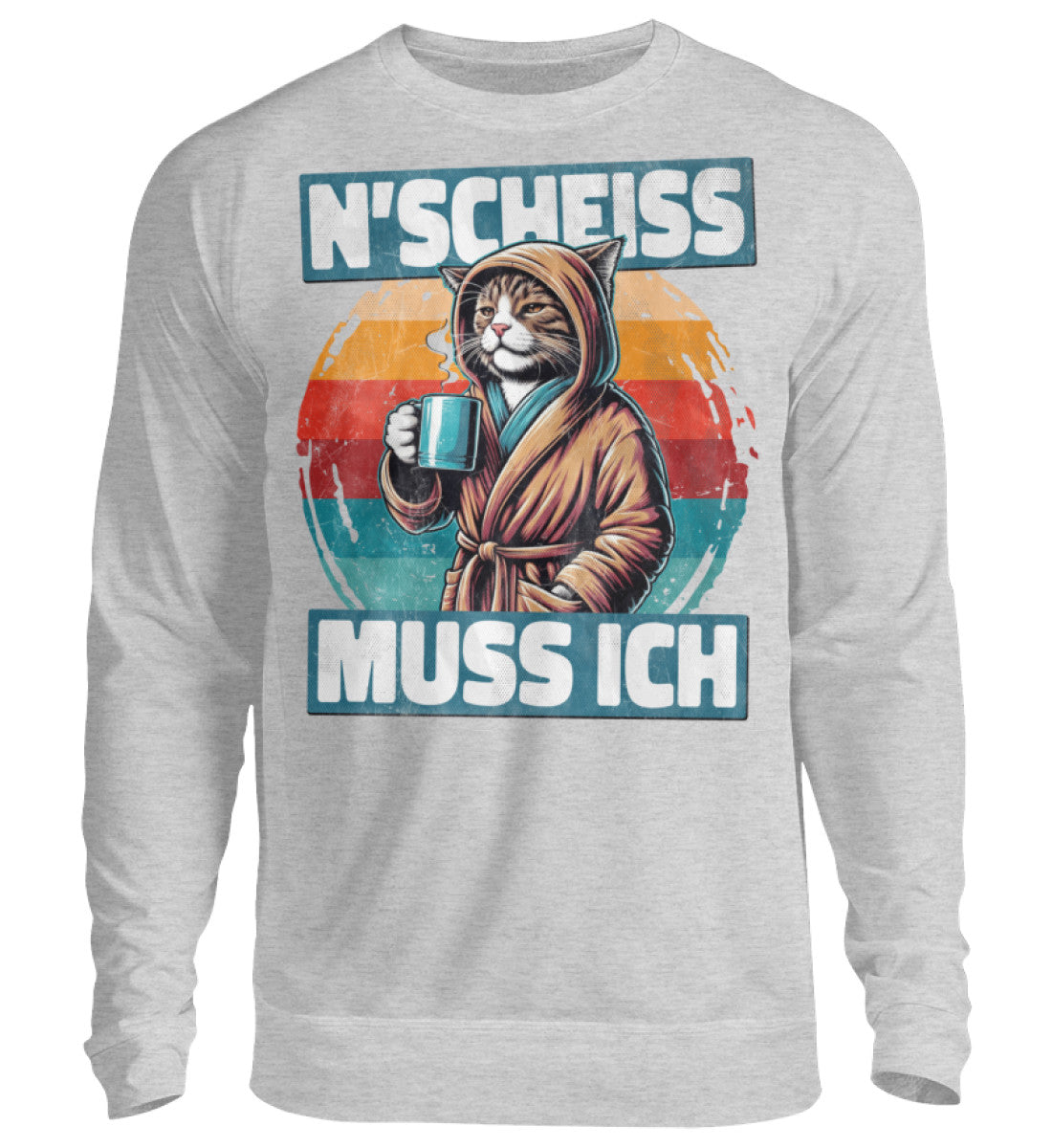 Lustige Pullover, N' SCHEISS MUSS ICH II - Pullover, 39.95 €, Unisex Sweatshirt, Farbe: Heather Grey, WORKSWEAR.DE