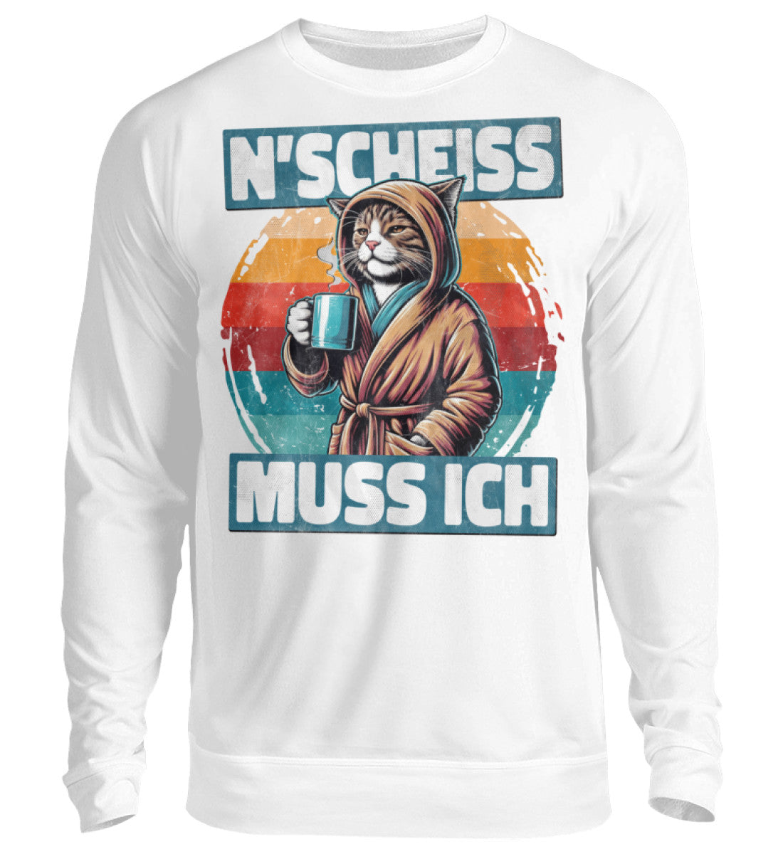 Lustige Pullover, N' SCHEISS MUSS ICH II - Pullover, 39.95 €, Unisex Sweatshirt, Farbe: Arctic White, WORKSWEAR.DE