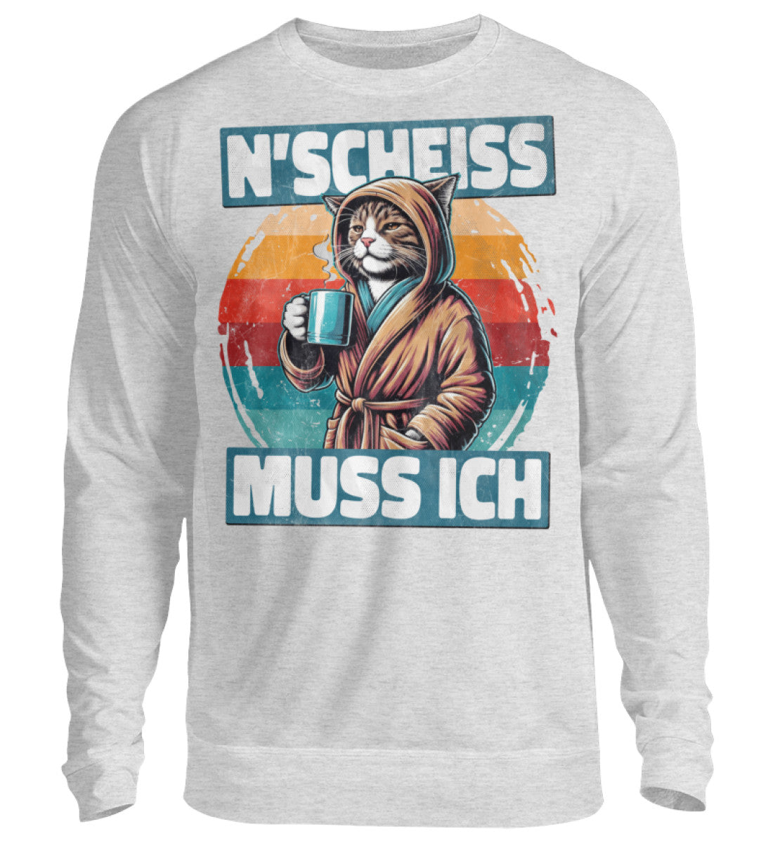 Lustige Pullover, N' SCHEISS MUSS ICH II - Pullover, 39.95 €, Unisex Sweatshirt, Farbe: Heather Grey, WORKSWEAR.DE