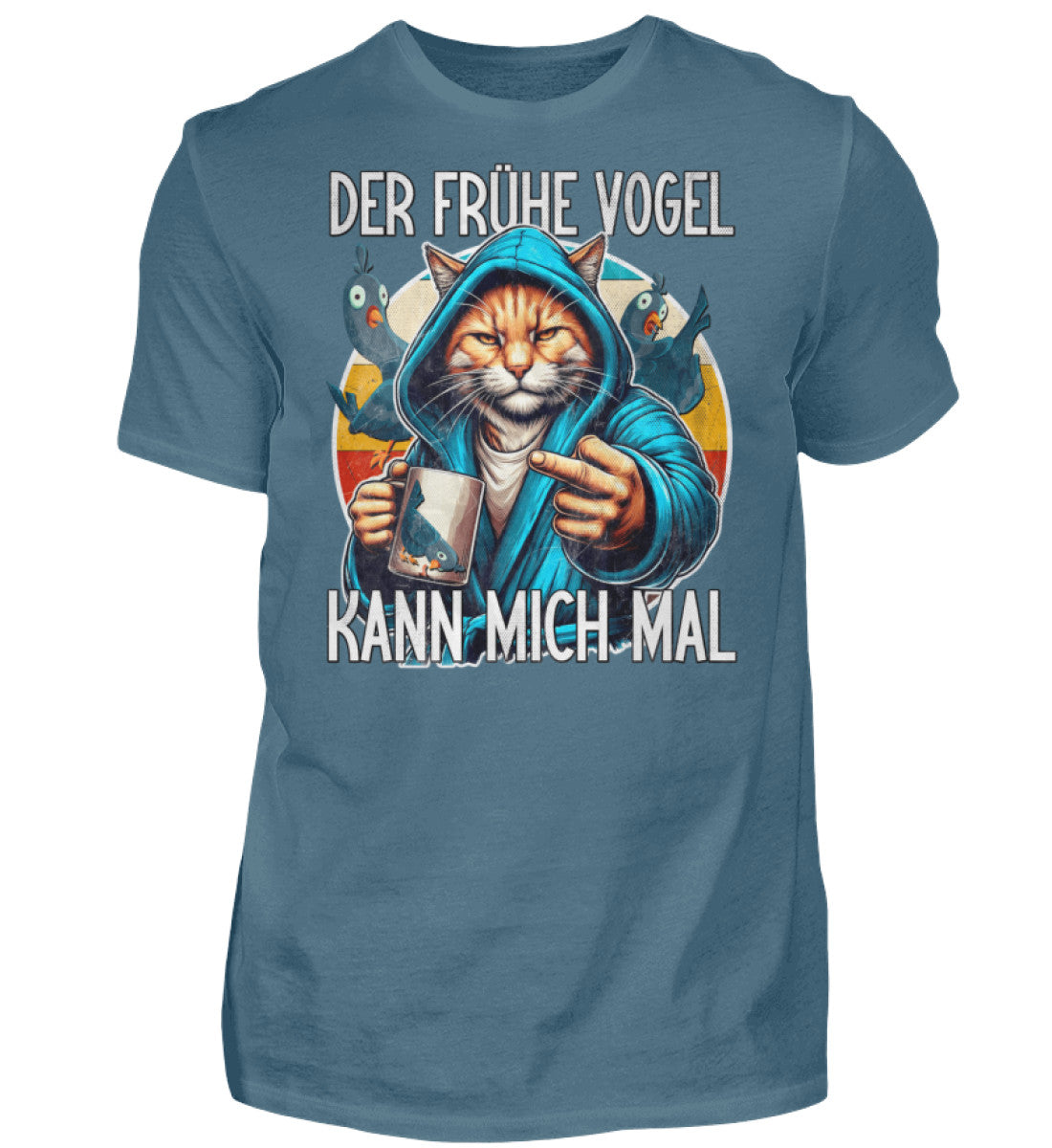 Witzige Herren T-Shirts, Der frühe Vogel - Fun T-Shirt 20.00 € Farbe: Stone Blue WORKSWEAR.DE