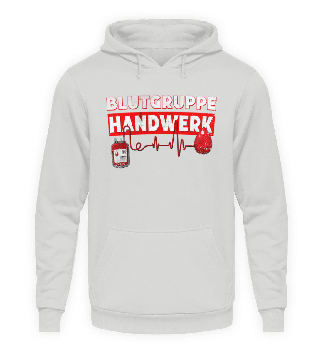 Coole Hoodies, Blutgruppe Handwerk - Hoodie, 40.00 €, Unisex Hoodie, Farbe: Sport Grey, WORKSWEAR.DE
