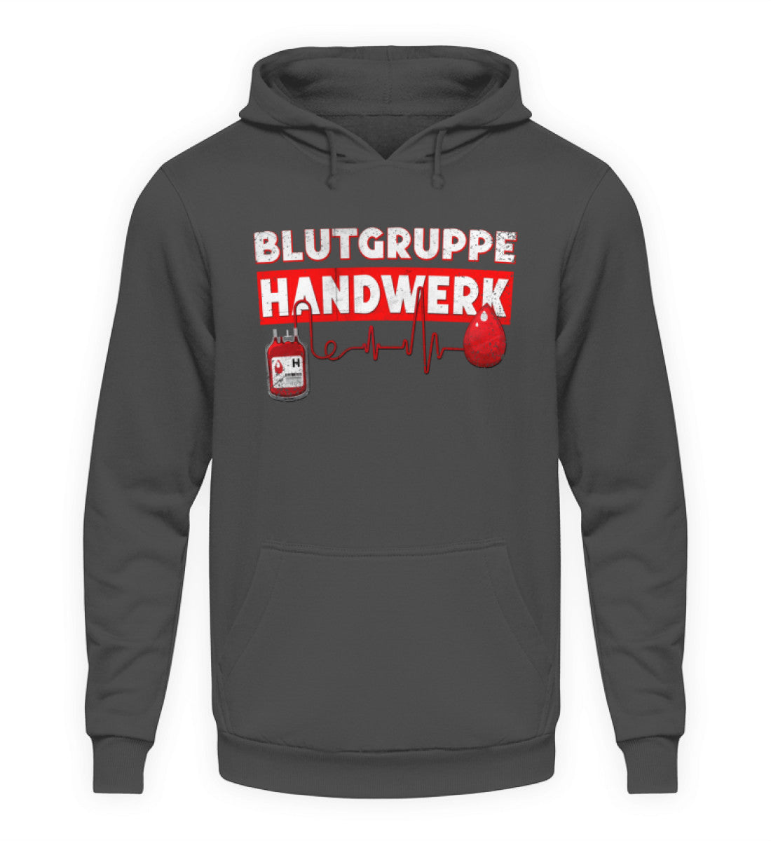 Coole Hoodies, Blutgruppe Handwerk - Hoodie, 40.00 €, Unisex Hoodie, Farbe: Steel Grey (Solid), WORKSWEAR.DE