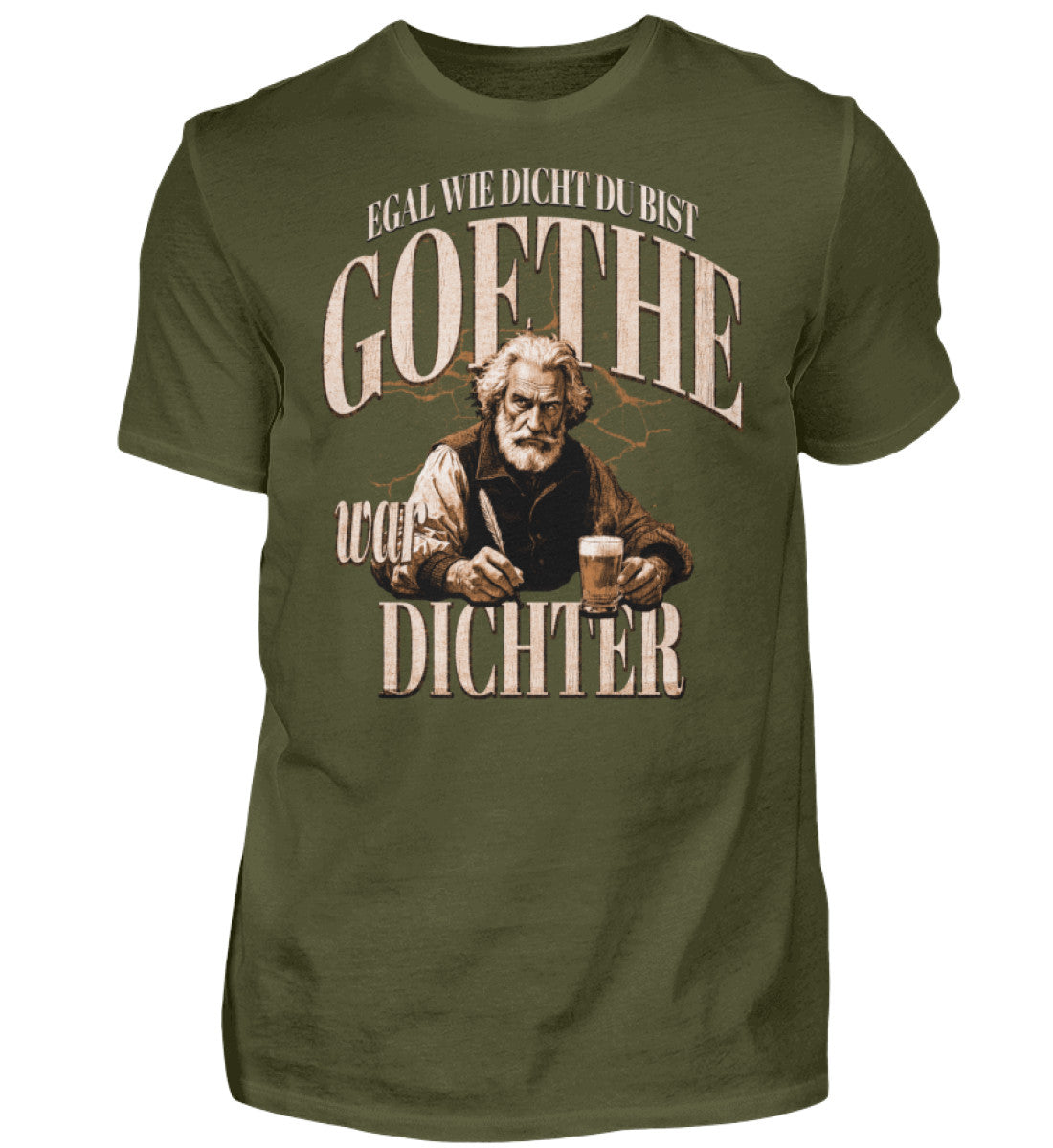 Witzige Herren T-Shirts, Goethe war Dichter - Herren Funshirt 20.00 € Farbe: Urban Khaki WORKSWEAR.DE