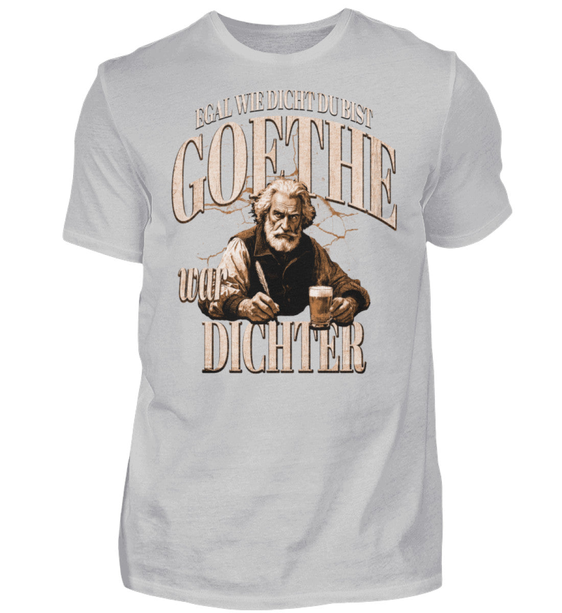 Witzige Herren T-Shirts, Goethe war Dichter - Herren Funshirt 20.00 € Farbe: Pacific Grey WORKSWEAR.DE