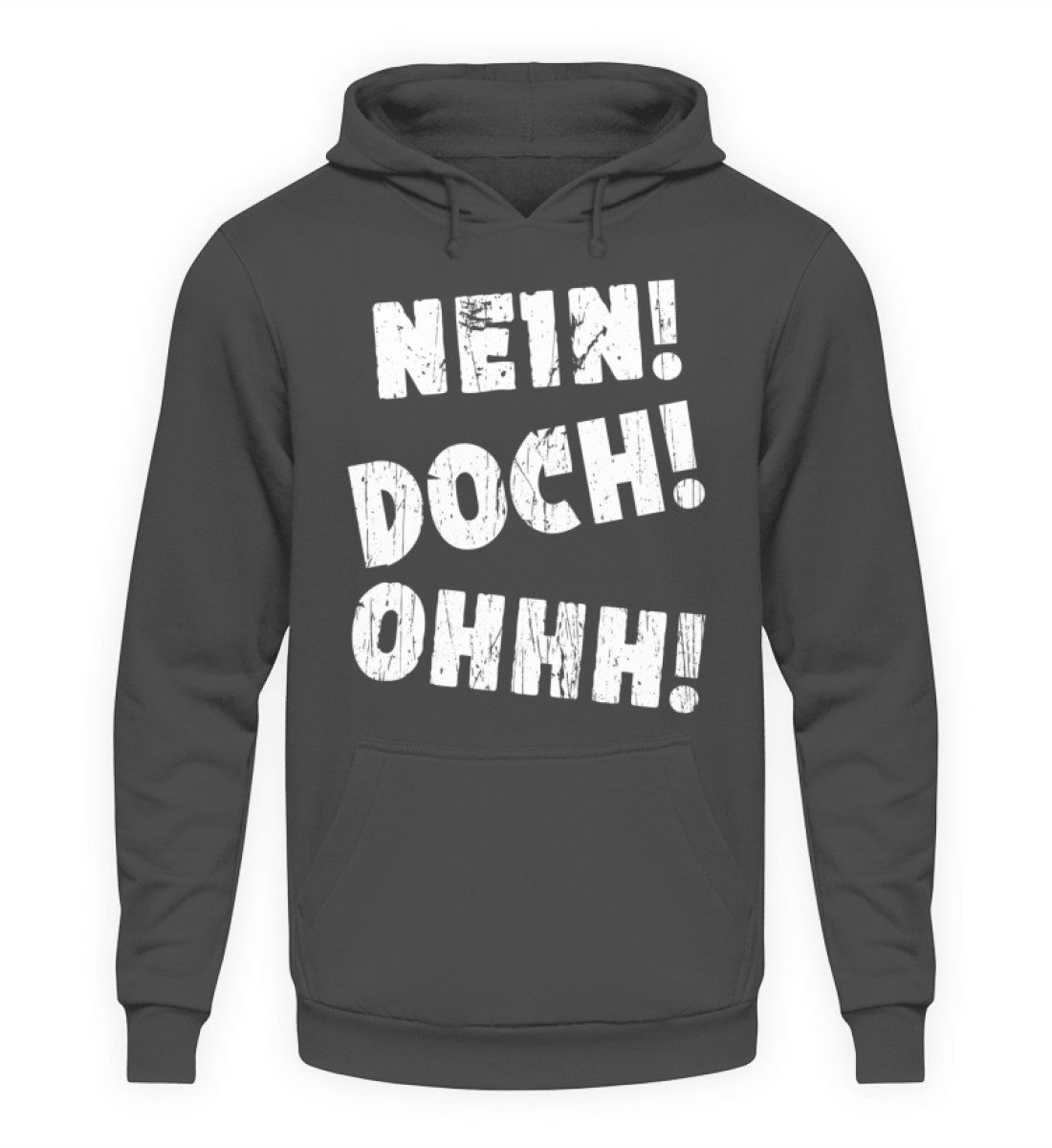 Coole Hoodies, NEIN! DOCH! OHHH! - Hoodie, 40.00 €, Unisex Hoodie, Farbe: Steel Grey (Solid), WORKSWEAR.DE