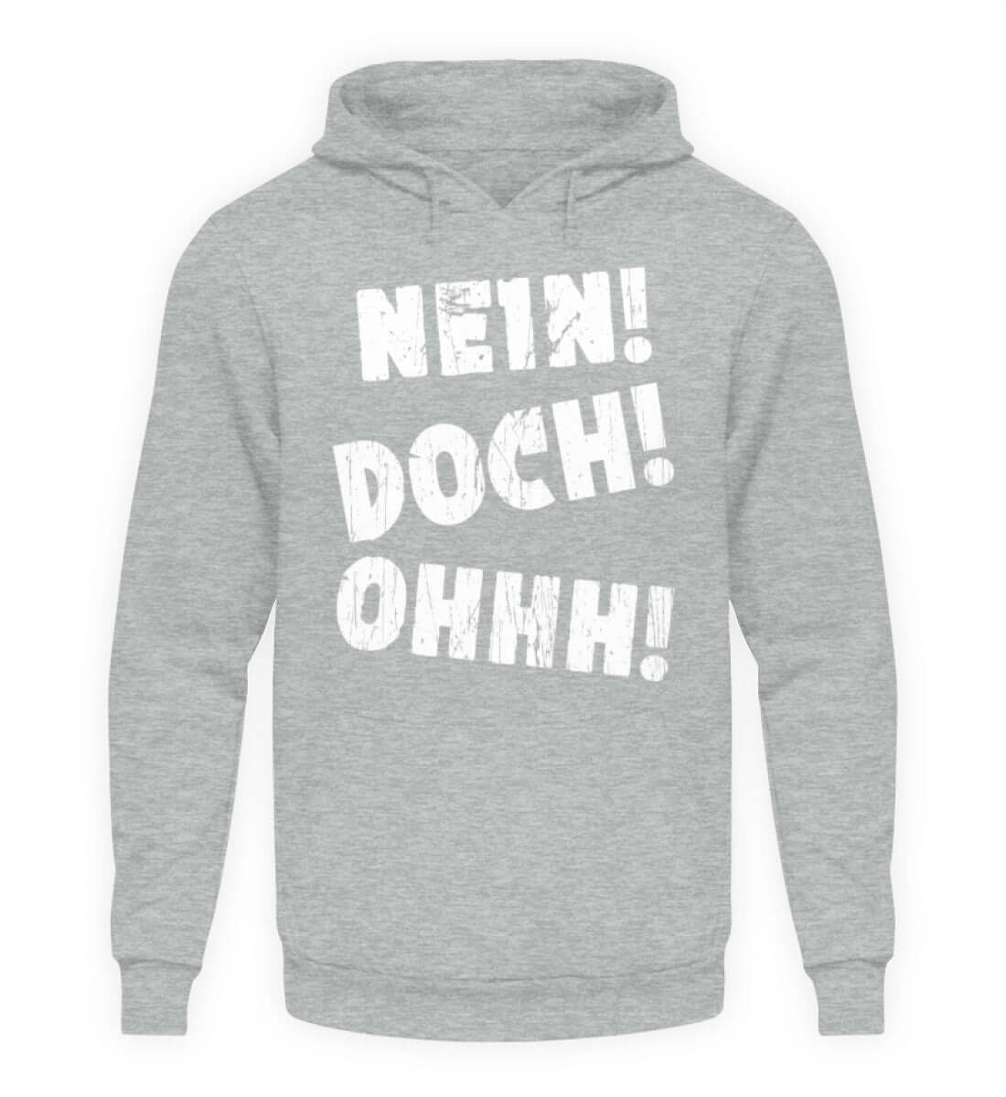 Coole Hoodies, NEIN! DOCH! OHHH! - Hoodie, 40.00 €, Unisex Hoodie, Farbe: Heather Sport Grey, WORKSWEAR.DE