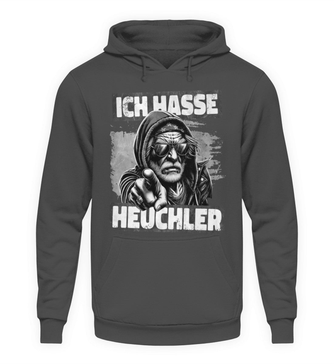 Coole Hoodies, ICH HASSE HEUCHLER - Hoodie, 40.00 €, Unisex Hoodie, Farbe: Steel Grey (Solid), WORKSWEAR.DE