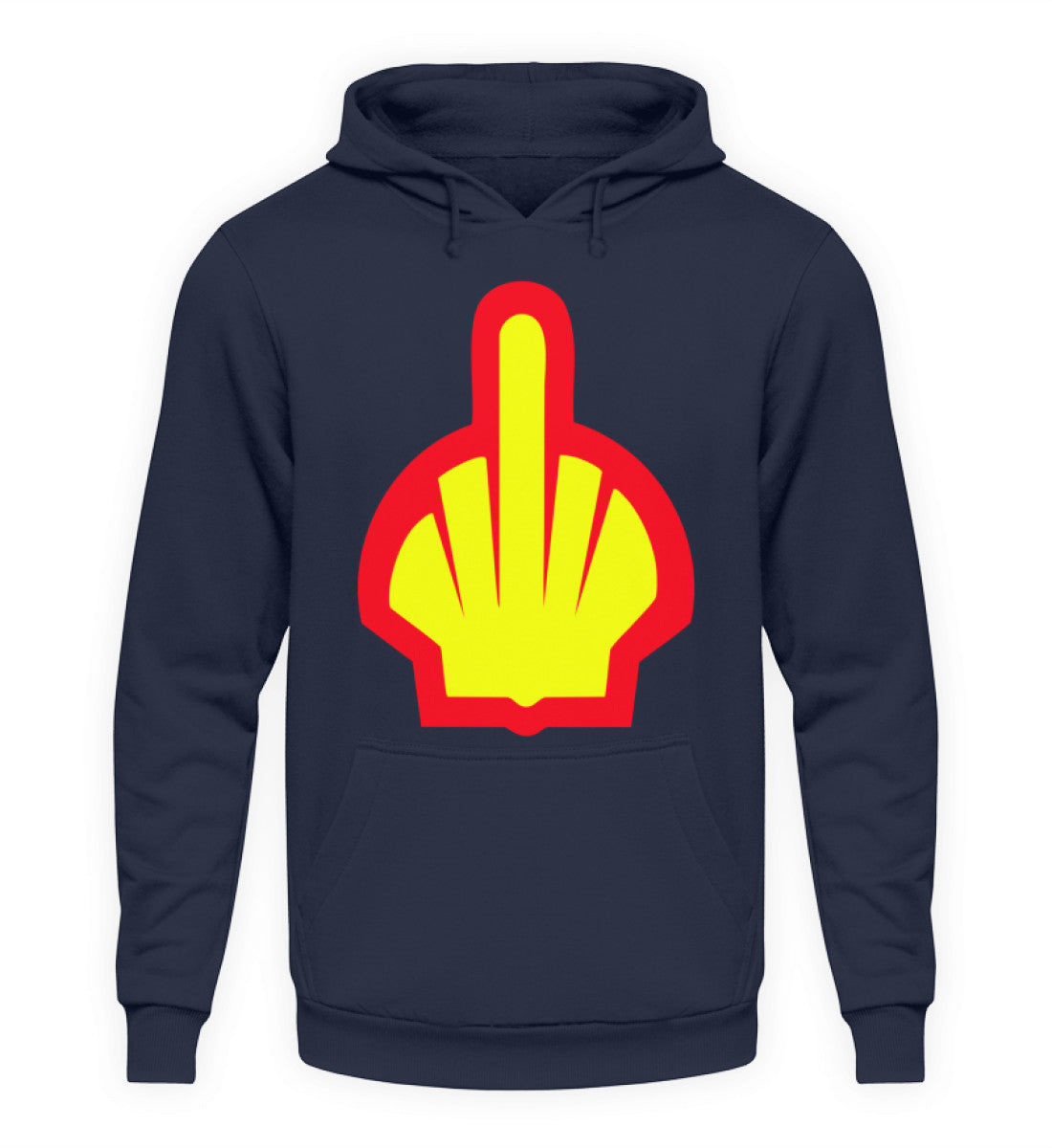 Coole Hoodies, Mittelfinger - Fun Hoodie, 40.00 €, Unisex Hoodie, Farbe: Oxford Navy, WORKSWEAR.DE