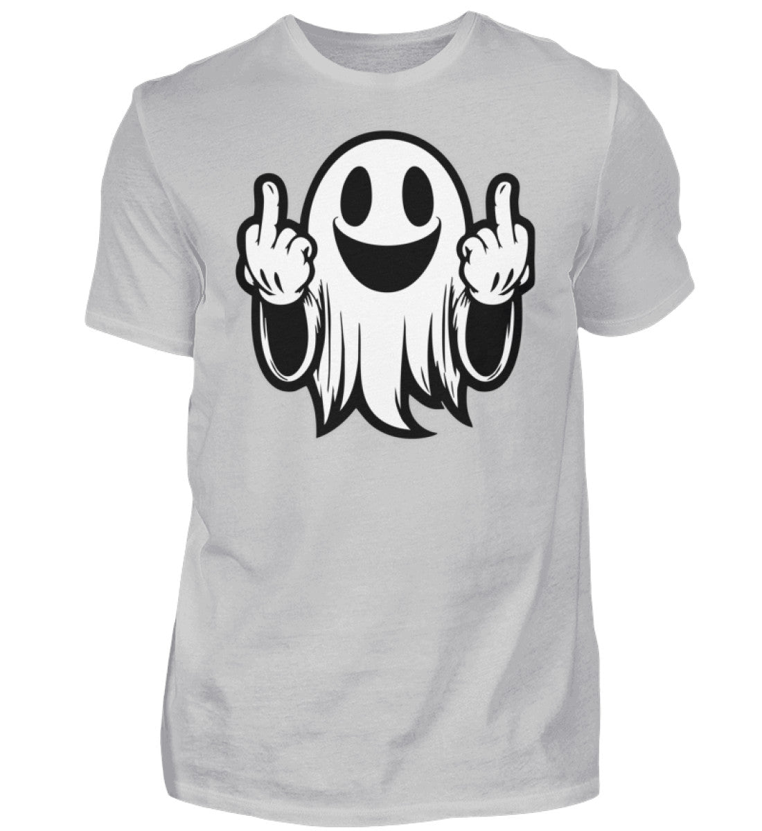 Witzige Herren T-Shirts, Geist Mittelfinger - Herren Funshirt 20.00 € Farbe: Pacific Grey WORKSWEAR.DE