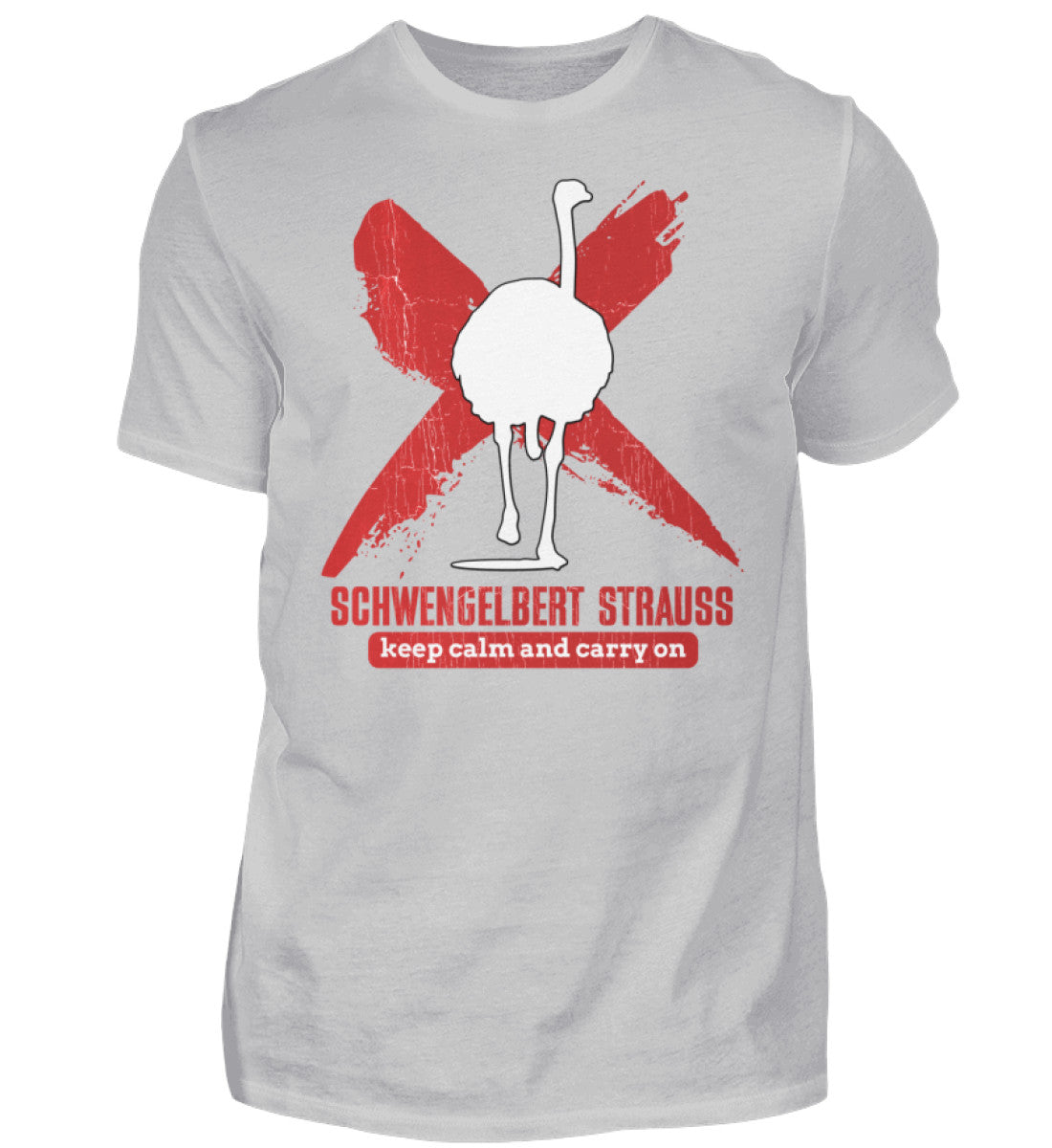 Witzige Herren T-Shirts, Schwengelbert Strauss 2 - Herren Funshirt 20.00 € Farbe: Pacific Grey WORKSWEAR.DE