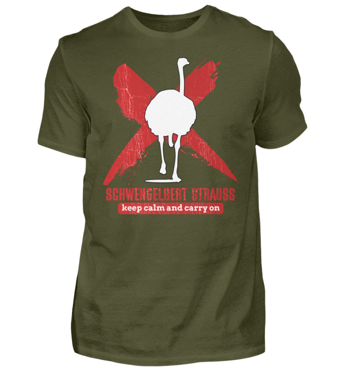 Witzige Herren T-Shirts, Schwengelbert Strauss 2 - Herren Funshirt 20.00 € Farbe: Urban Khaki WORKSWEAR.DE