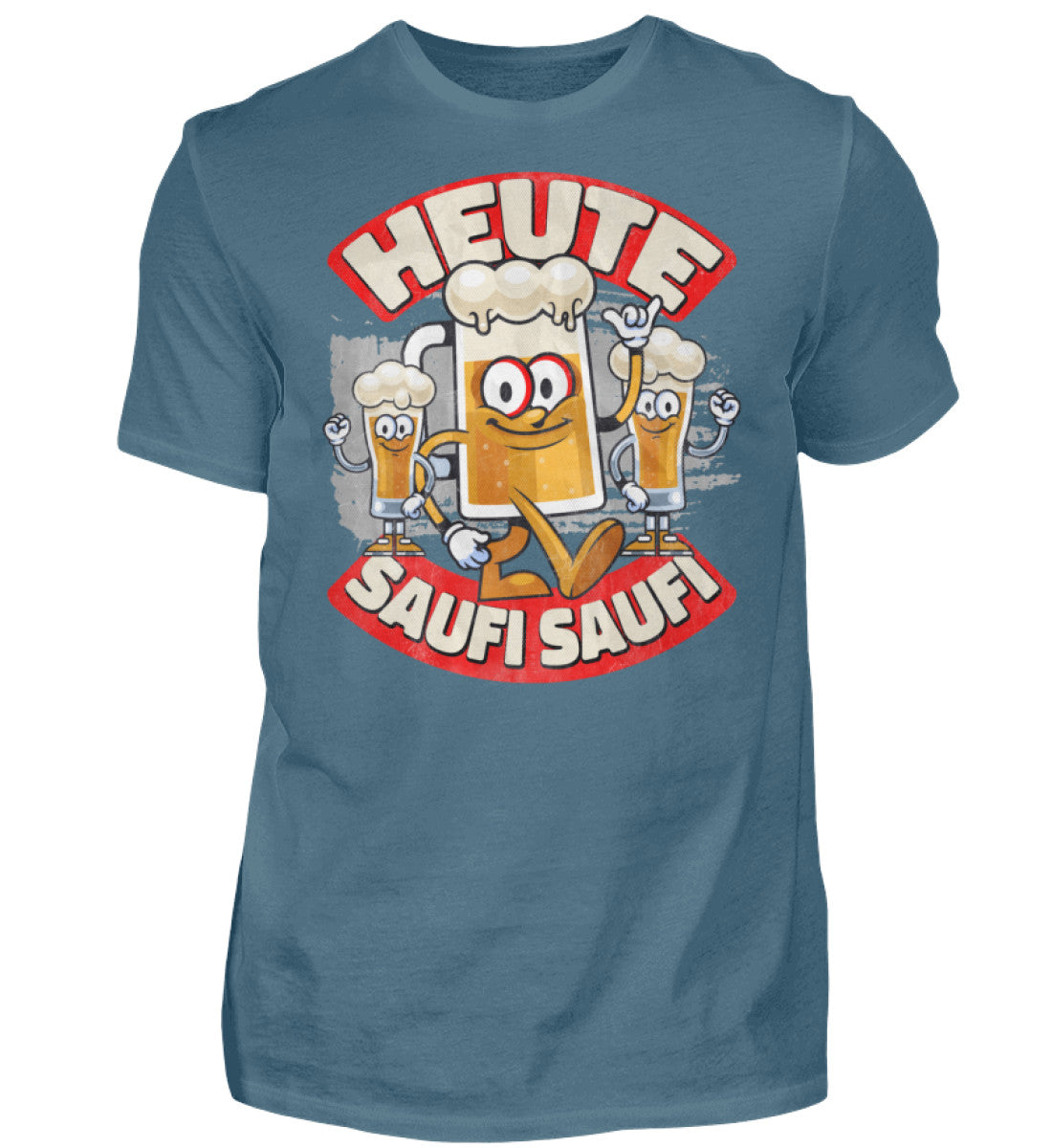 Witzige Herren T-Shirts, Heute Saufi Saufi - Herren Fun T-Shirt 20.00 € Farbe: Stone Blue WORKSWEAR.DE