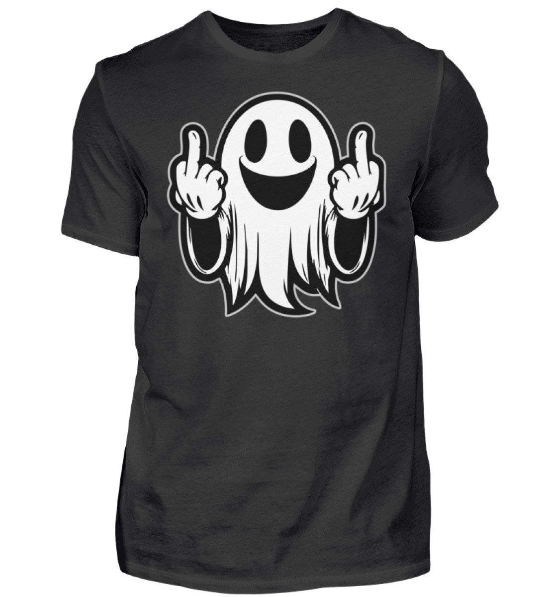 Witzige Herren T-Shirts, Geist Mittelfinger - Herren Funshirt 20.00 € Farbe: Black WORKSWEAR.DE