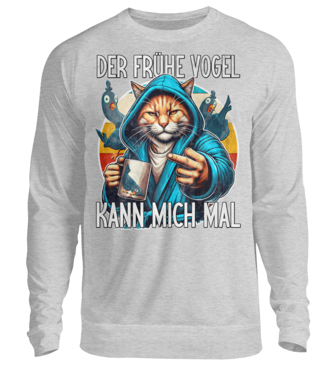 Lustige Pullover, Der frühe Vogel - Pullover, 39.95 €, Unisex Sweatshirt, Farbe: Heather Grey, WORKSWEAR.DE