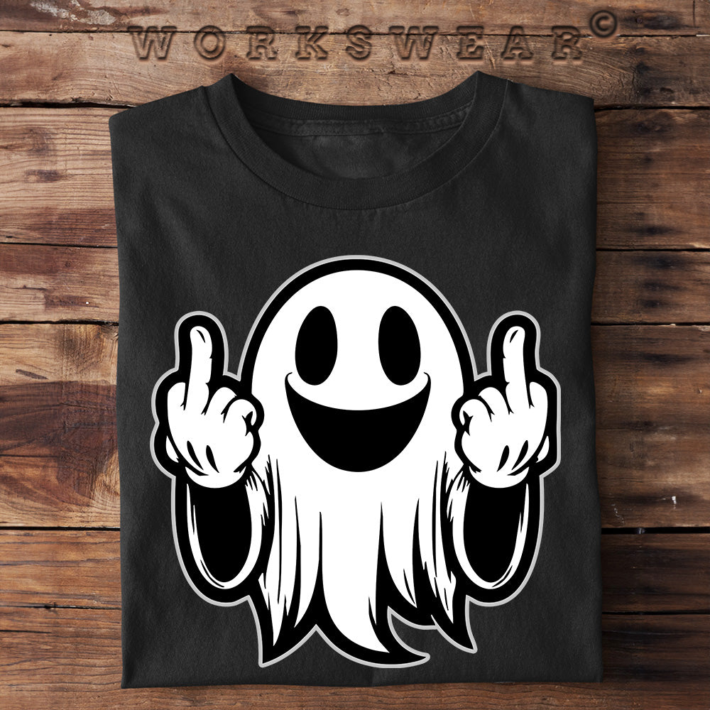 Witzige Herren T-Shirts, Geist Mittelfinger - Herren Funshirt 20.00 € Farbe: Black WORKSWEAR.DE
