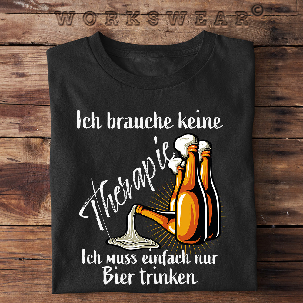 Witzige Herren T-Shirts, Bier Therapie - Herren Funshirt 20.00 € Farbe: Black WORKSWEAR.DE