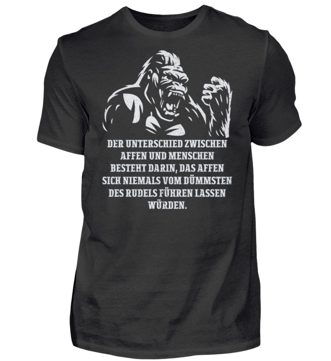 Witzige Herren T-Shirts, Affen & Menschen - Herren Fun T-Shirt 20.00 € Farbe: Black WORKSWEAR.DE