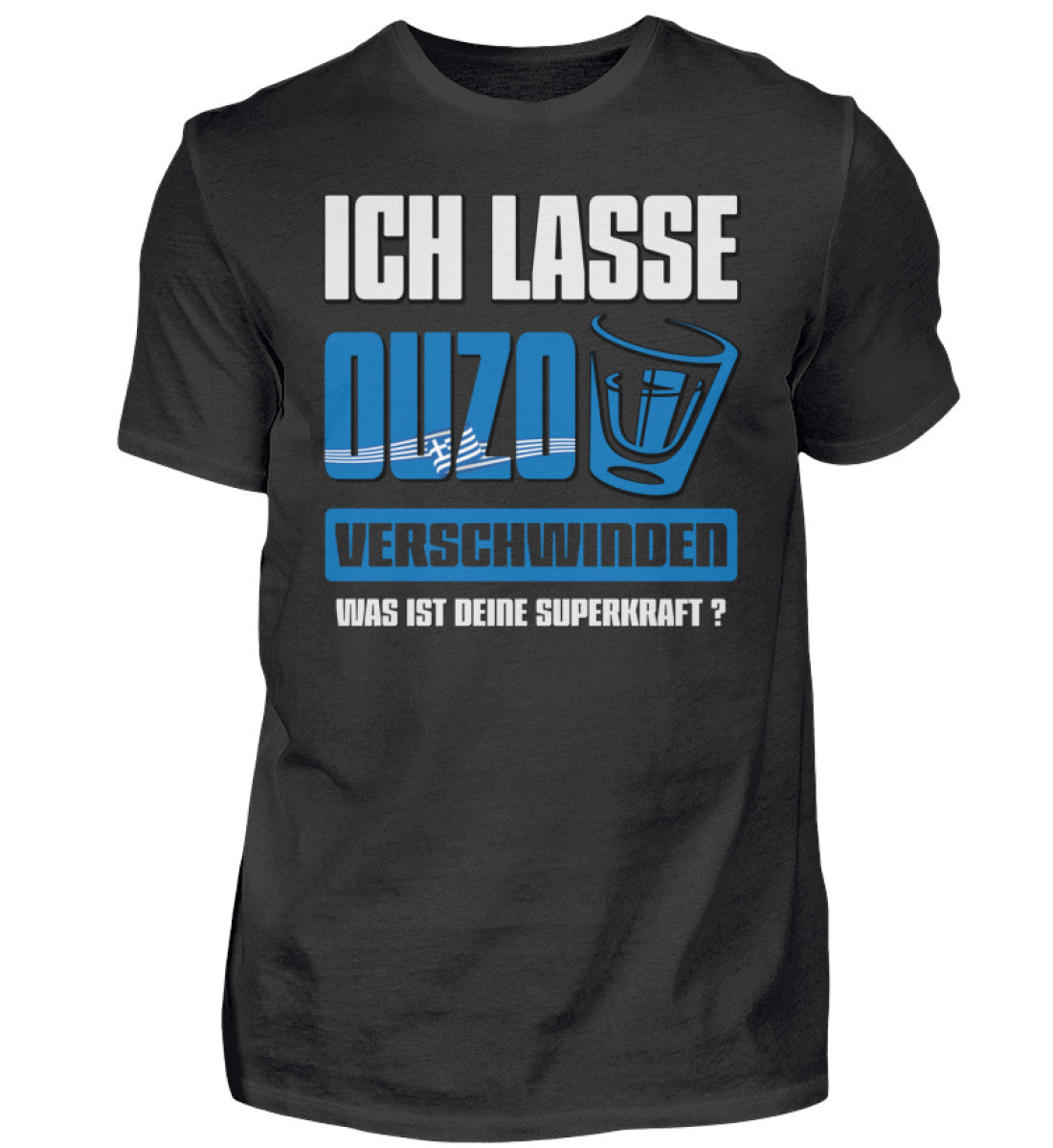 Witzige Herren T-Shirts, Ouzo - Herren Fun T-Shirt 20.00 € Farbe: Black WORKSWEAR.DE
