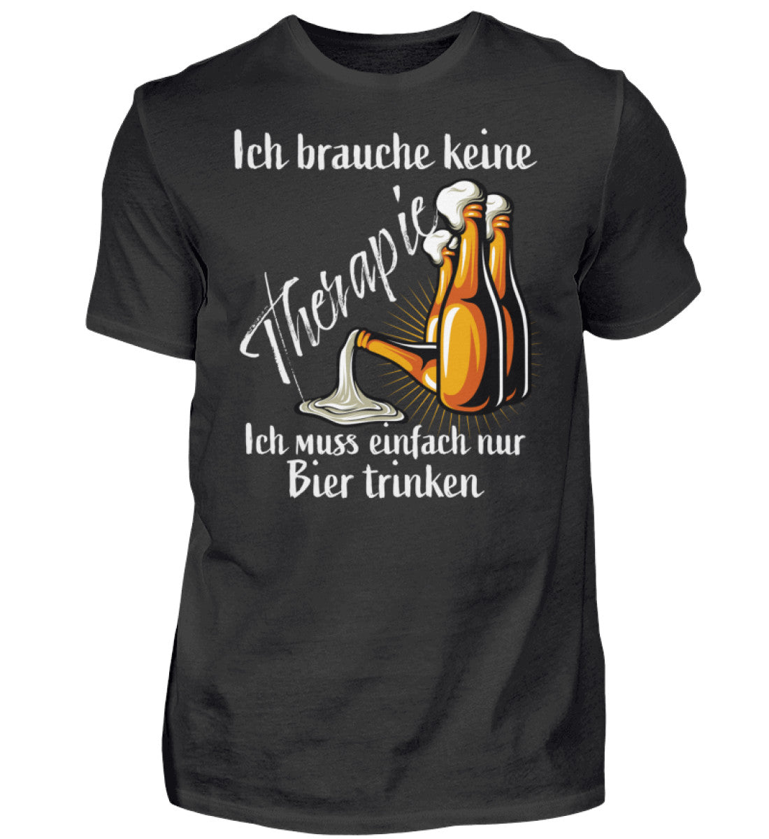 Witzige Herren T-Shirts, Bier Therapie - Herren Funshirt 20.00 € Farbe: Black WORKSWEAR.DE
