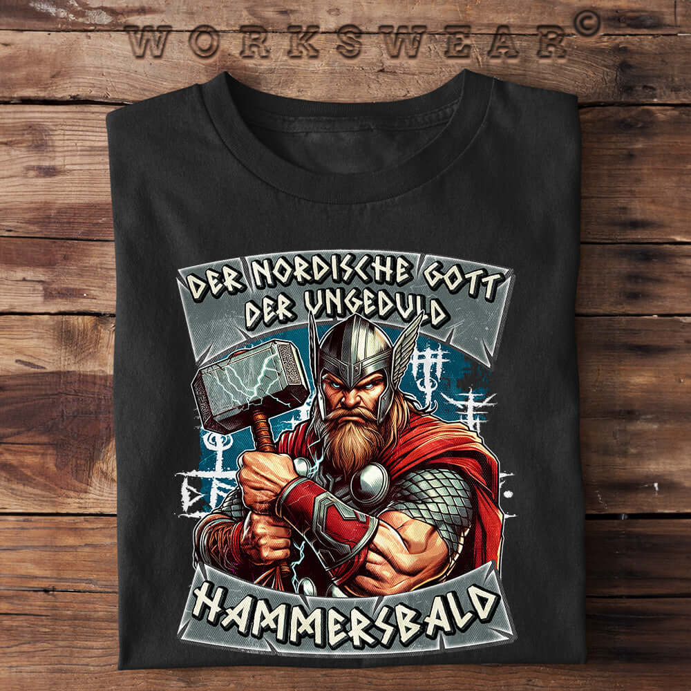 Witzige Herren T-Shirts, GOTT DER UNGEDULD - Herren Funshirt 20.00 € Farbe: Black WORKSWEAR.DE